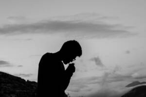 Man smoking silhouette to represent substance abuse therapy